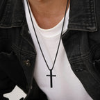 Men's Necklace & Black Cross Pendant