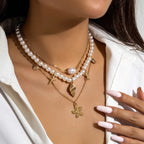 Multi-Strand Necklace with Shell and Starfish Pendants