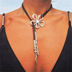 Ethnic Style Large Flower Pendant Necklace 1