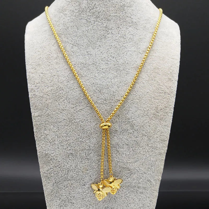 Collar Colgante Abeja Oro