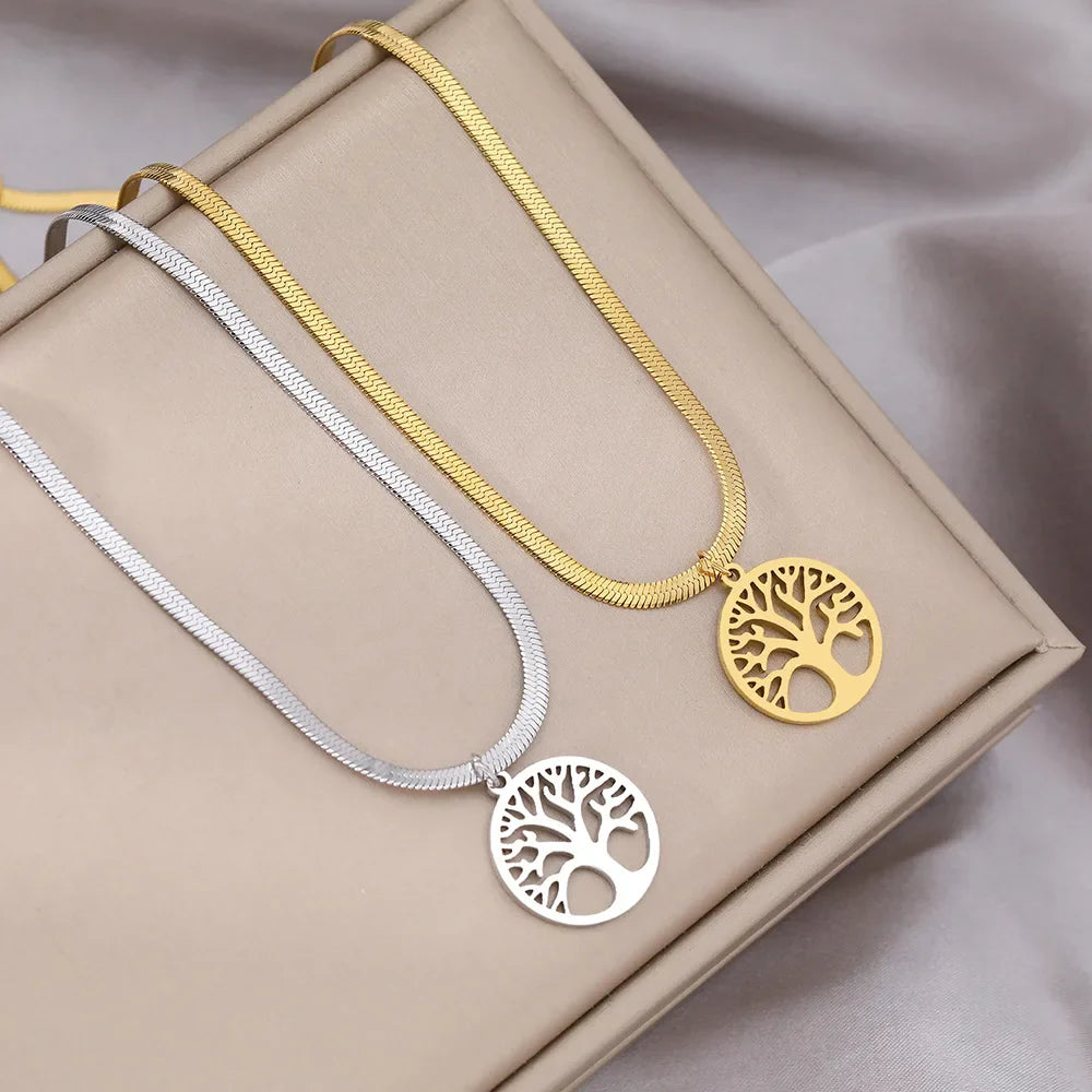 Collar y Colgante Árbol de la Vida - Cadena y Medallón Mujer Árbol de la Vida plata