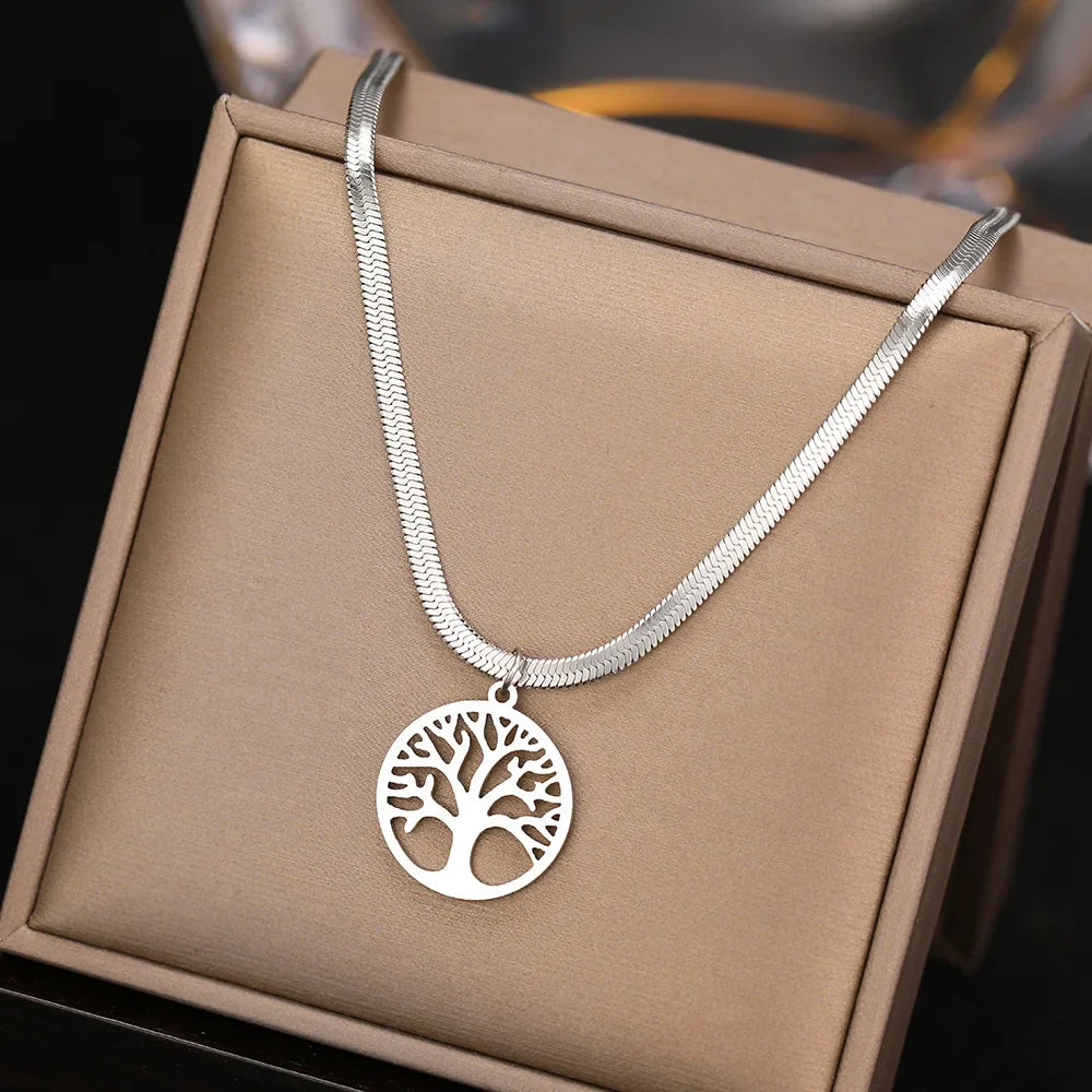 Collar y Colgante Árbol de la Vida - Cadena y Medallón Mujer Árbol de la Vida plata