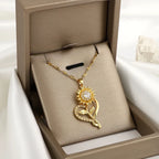 Pendant Necklace with Heart and Spinning Sunflower Anti-Stress