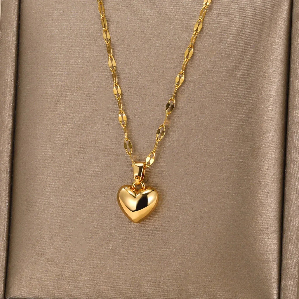 Gold Plated Heart Pendant Necklace