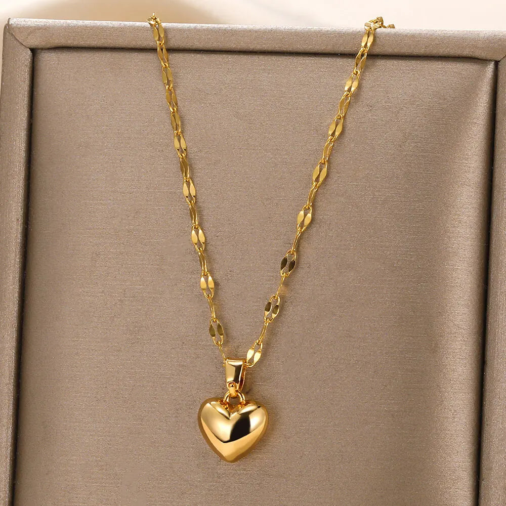 Gold Plated Heart Pendant Necklace