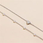 Silver Heart & Pearl Pendant Necklace