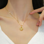 Shell Pendant Necklace Scallop Shell and Pearl