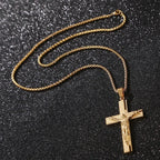 Collier & Pendentif Crucifix Homme Jésus Croix or