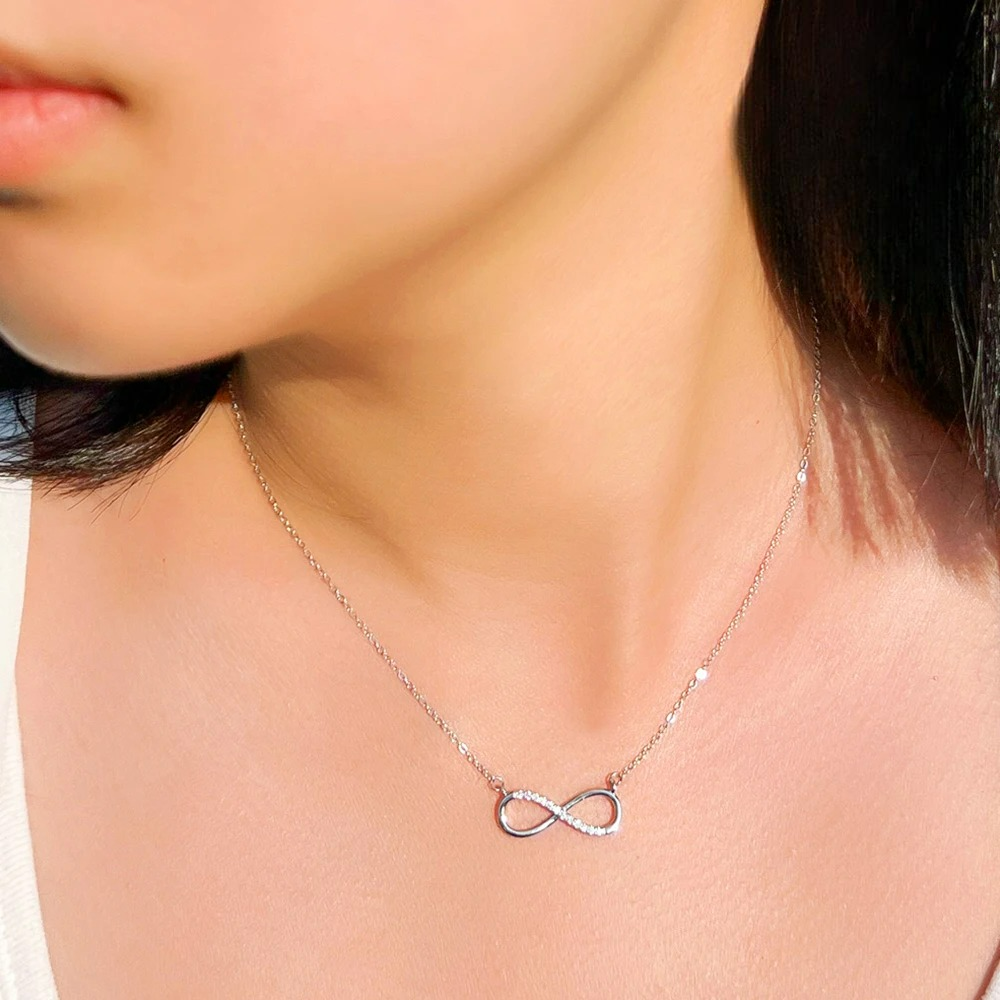 Charm Pendant Necklace with Infinity Zircon