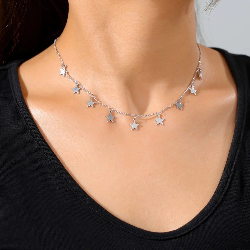 Collar Colgante Estrella Astrología plata