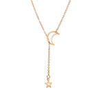 Collier Pendentif Etoile et Lune or