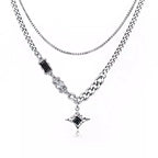 Collier Pendentif  Etoile avec Pierre en Zircon