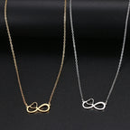 Collier Pendentif Femme Symbole Infini et Coeur or