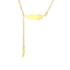 Fine Feather Pendant Necklace style a gold
