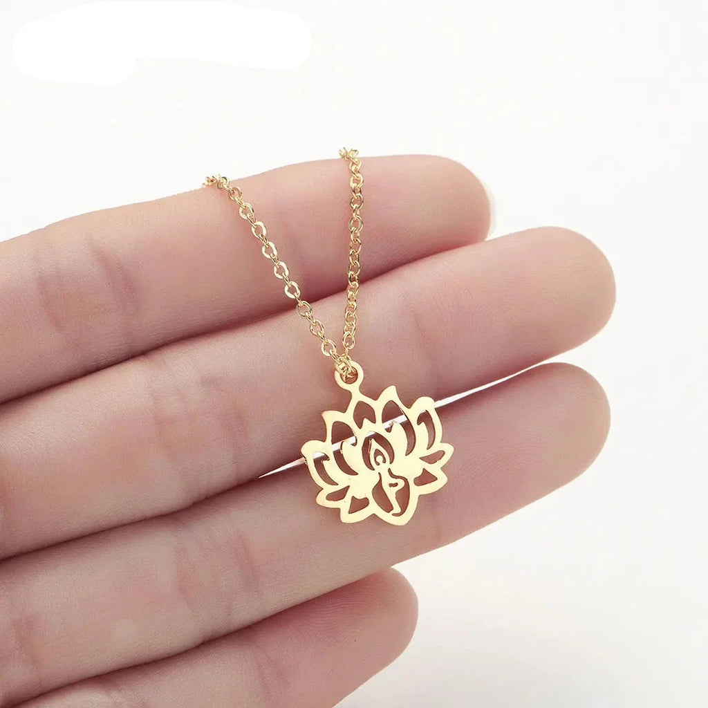 Collar Colgante Flor de Loto para Mujer