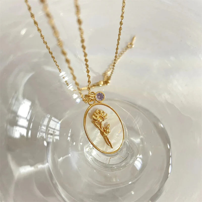 Collar Colgante Flor Signo del Zodíaco