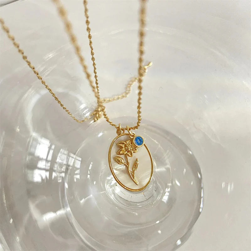 Collar Colgante Flor Signo del Zodíaco
