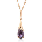 Water Drop Pendant Necklace with Zircon Pearl