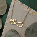 Gold Infinity Heart Pendant Necklace