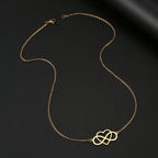 Infinity and Heart Pendant Necklace for Women Gold