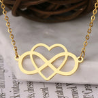 Infinity and Heart Pendant Necklace for Women Gold