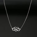 Infinity and Heart Pendant Necklace for Women Silver