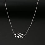 Infinity and Heart Pendant Necklace for Women Silver