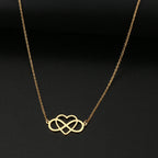 Infinity and Heart Pendant Necklace for Women Gold
