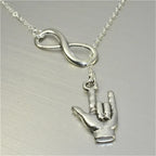 Infinity Pendant and Hand Necklace