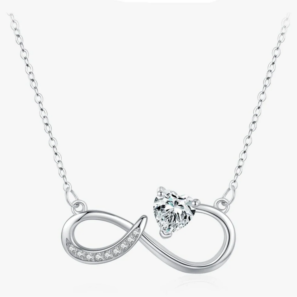 Infinity Pendant Necklace with Lion in Zircon