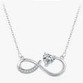 Infinity Pendant Necklace with Lion in Zircon