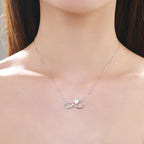 Infinity Pendant Necklace with Lion in Zircon