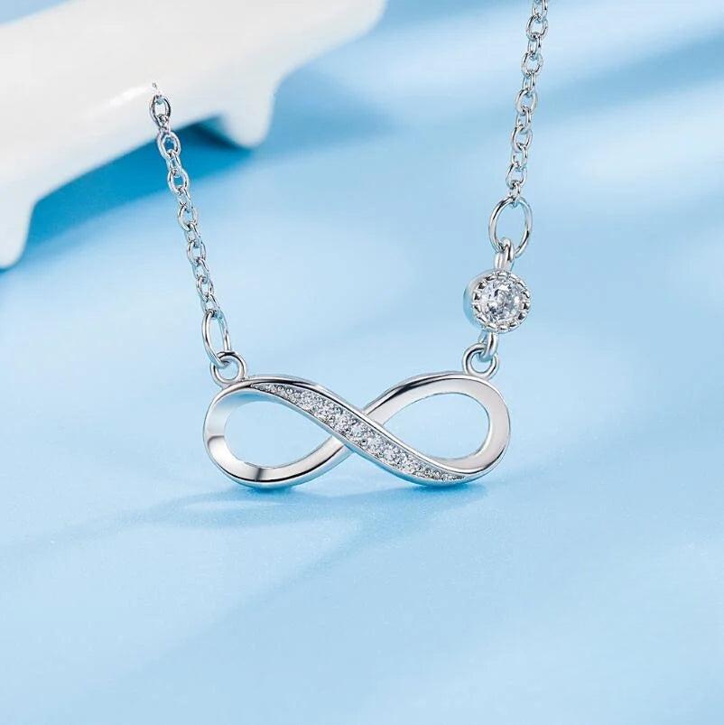Silver Women's Infinite Zircon Pendant Necklace