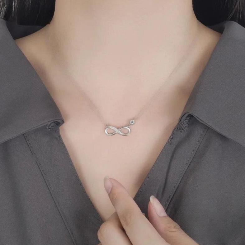 Silver Women's Infinite Zircon Pendant Necklace