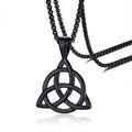 Collier Pendentif Nœud de la Trinité - Triquetra noir