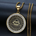 Collar Colgante Ojo de la Providencia Pirámide Illuminati oro