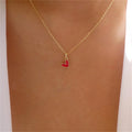 Red Small Heart Pendant Choker Necklace