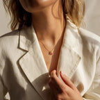 Collar Colgante Piedra de Nacimiento con Signo del Zodiaco Plata & Oro