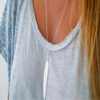 Silver Feather Pendant Necklace for Women
