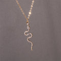 Collier Pendentif Serpent Zircons or