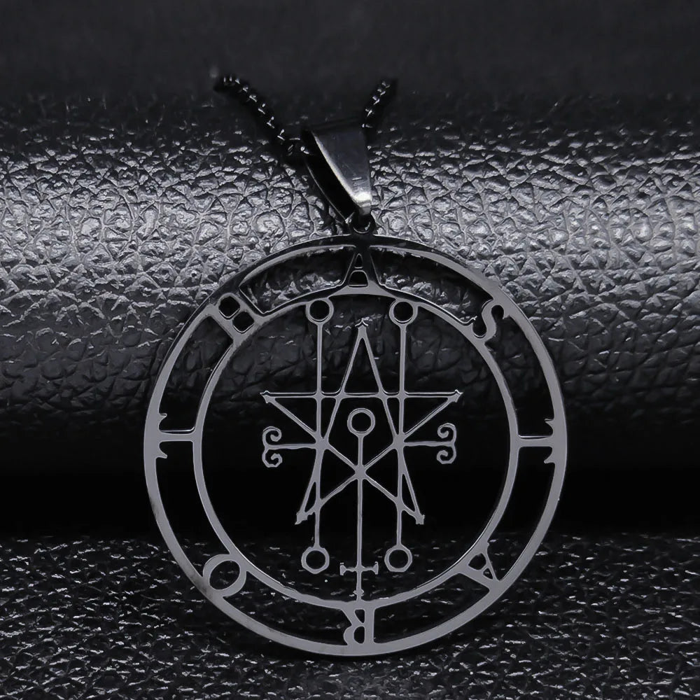 Collar Colgante Sigilo de Demonio negro