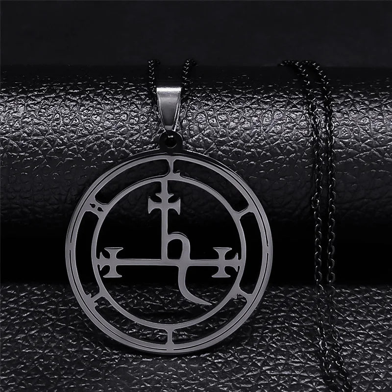 Collar Colgante Sigilo Demoníaco Lilith negro