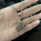Asymmetric Sun Pendant Necklace