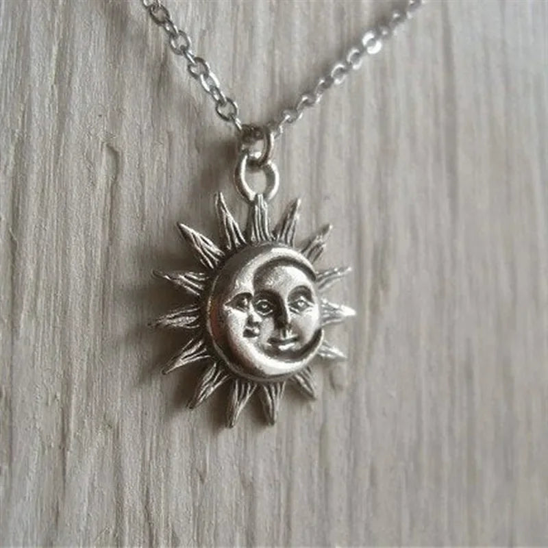 Sun and Moon Pendant Necklace for Men or Women