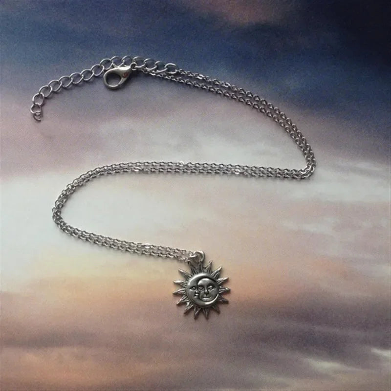 Sun and Moon Pendant Necklace for Men or Women