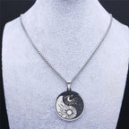 Yin Yang Sun and Moon Pendant Necklace