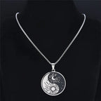Yin Yang Sun and Moon Pendant Necklace