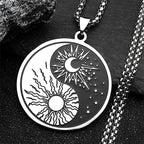 Yin Yang Sun and Moon Pendant Necklace