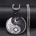 Yin Yang Sun and Moon Pendant Necklace
