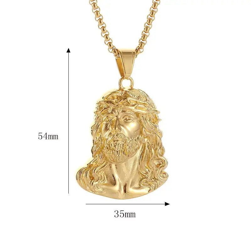 Collier Pendentif Tête de Jésus Christ